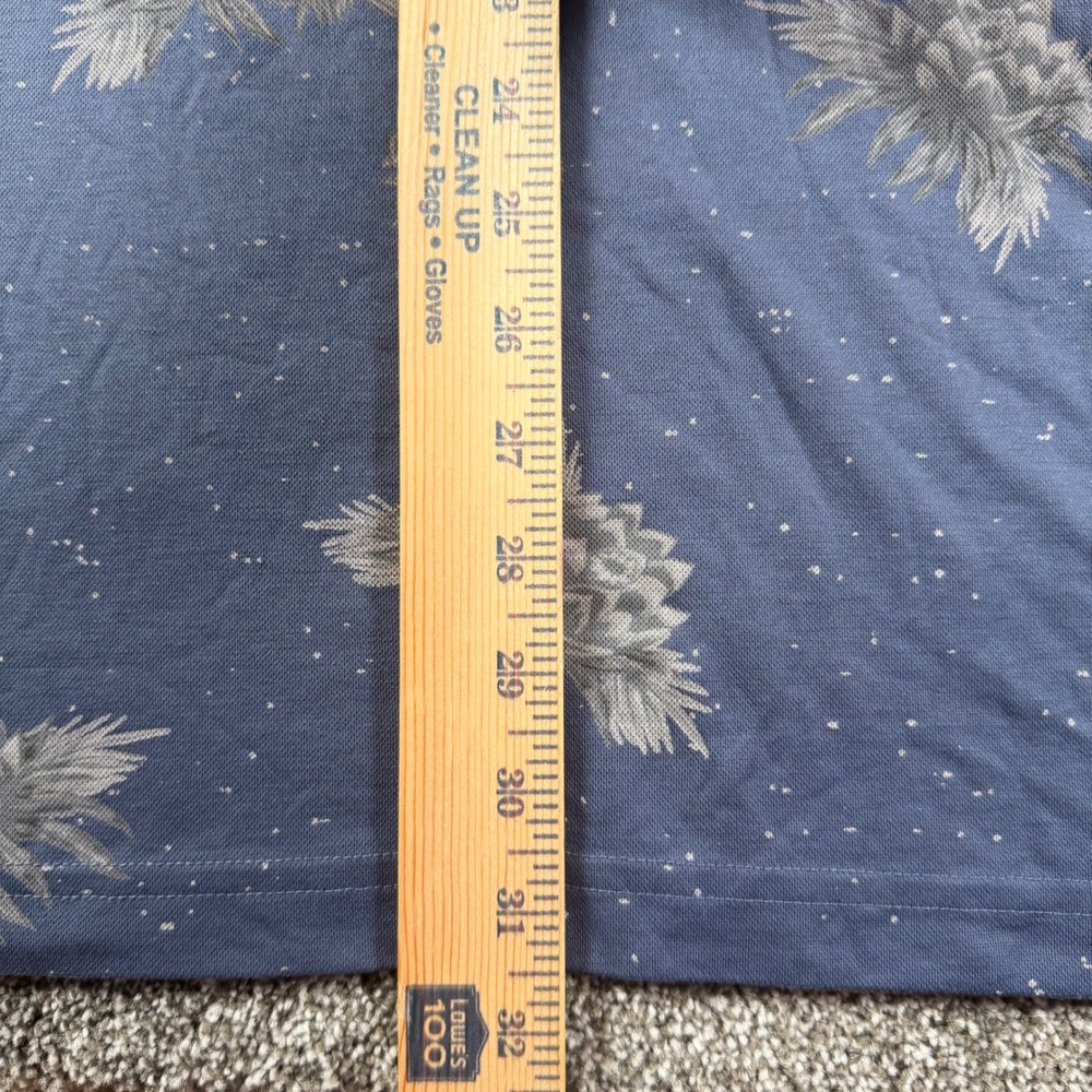 TravisMathew Polo Shirt Men's XXL Blue Floral Speckled Short Sleeve Golf Top - Picture 4 of 6